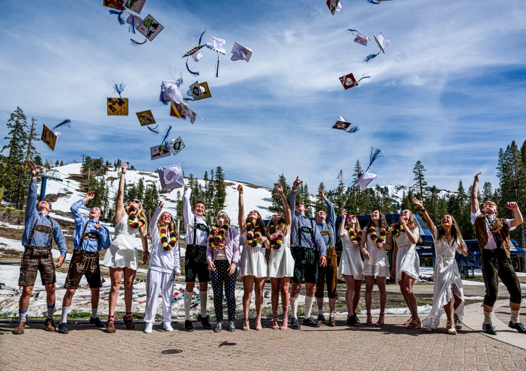 Graduating class at Sugar Bowl Academy celebrating. 