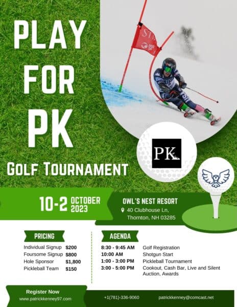 Flyer for Patrick Kenney's Golf Tournament.