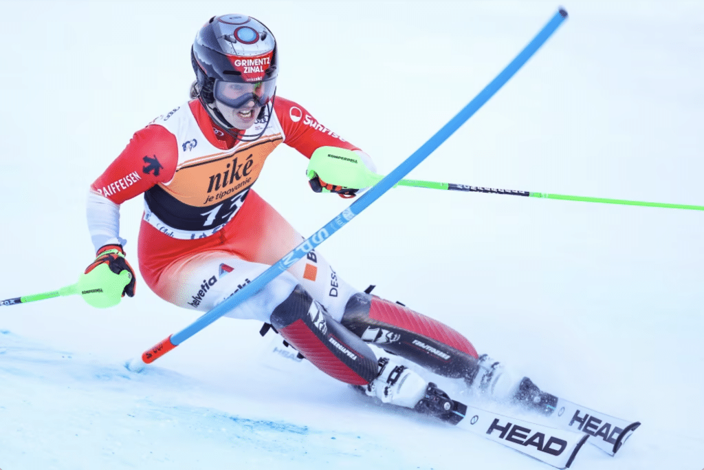 スキー sara Sara Hector of Team Sweden looks on after the second run of