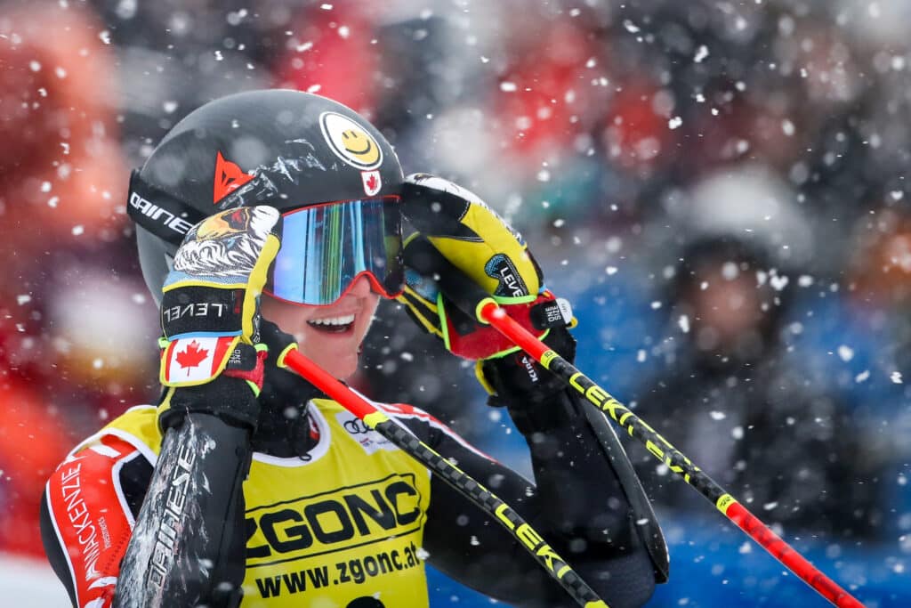 Valerie Grenier (CAN) finishing the giant slalom in Mont Tremblant. Photo: GEPA pictures/ Matic Klansek