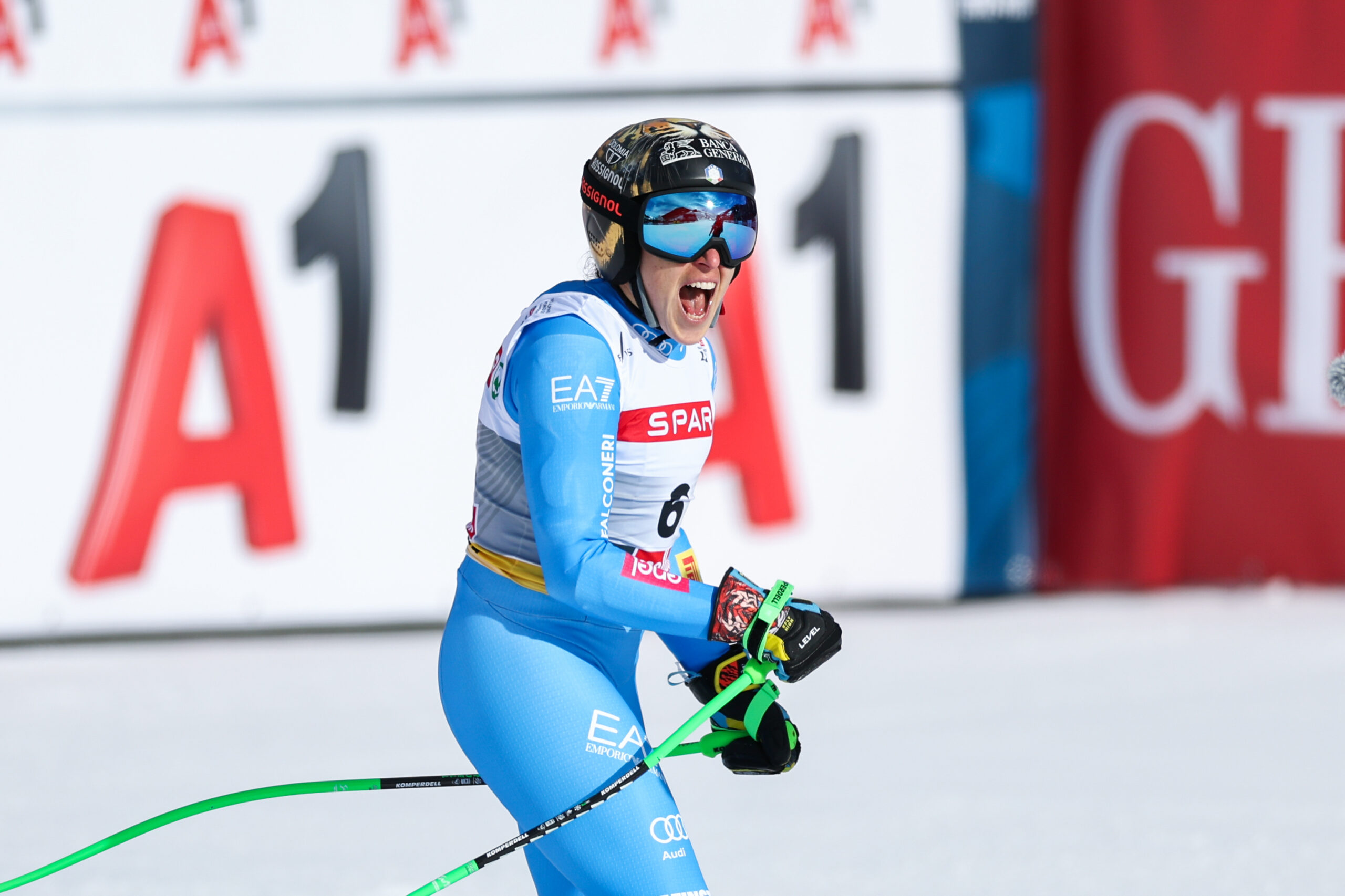 Venier Takes Gold; Macuga Earns Bronze in Women's Super-G